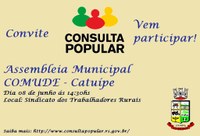 COMUDE convida comunidade para Assembleia Municipal